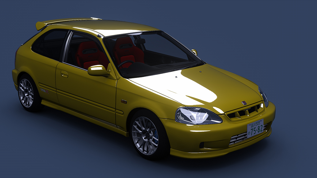 Honda Civic Type R (EK9) Turbo ver. 2, skin Sunlight_Yellow