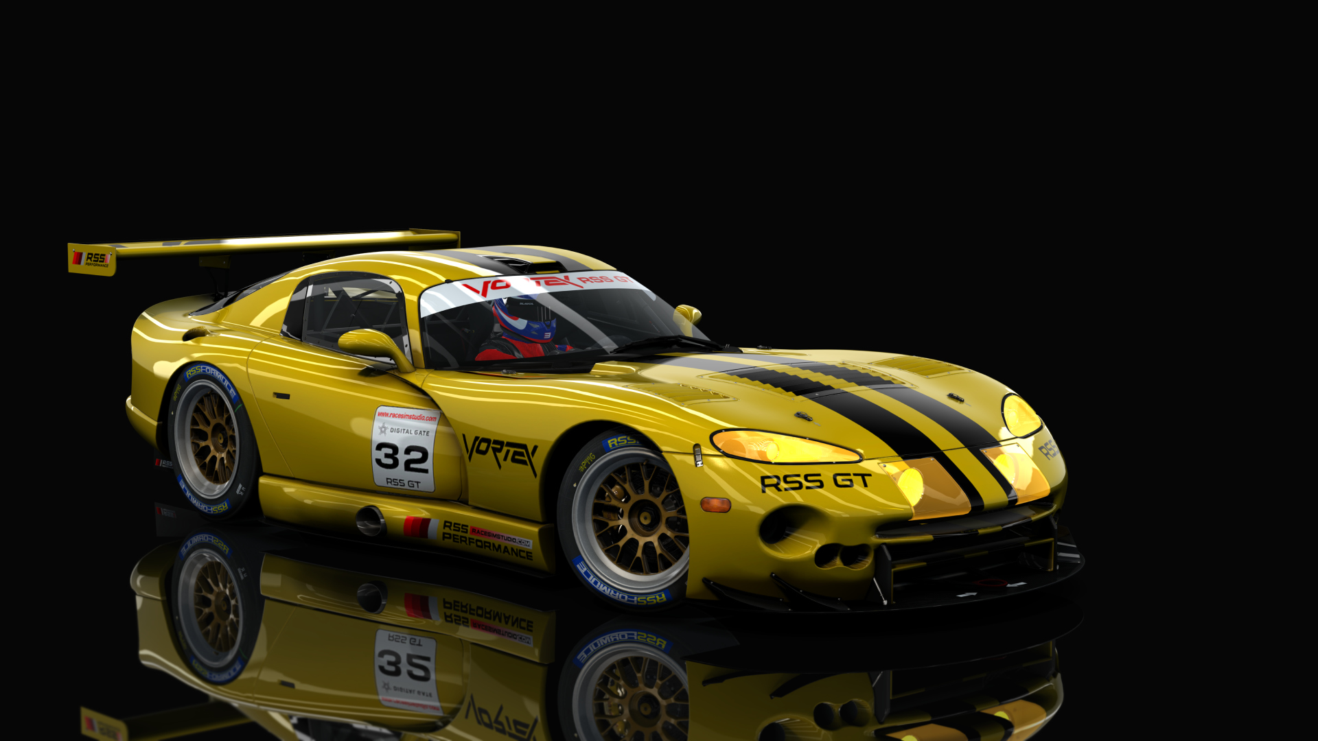 GT Vortex V10, skin yellow_stripes