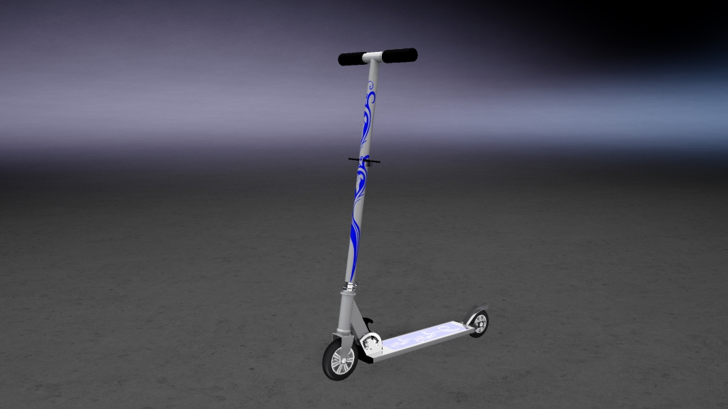 kick scooter, skin blue