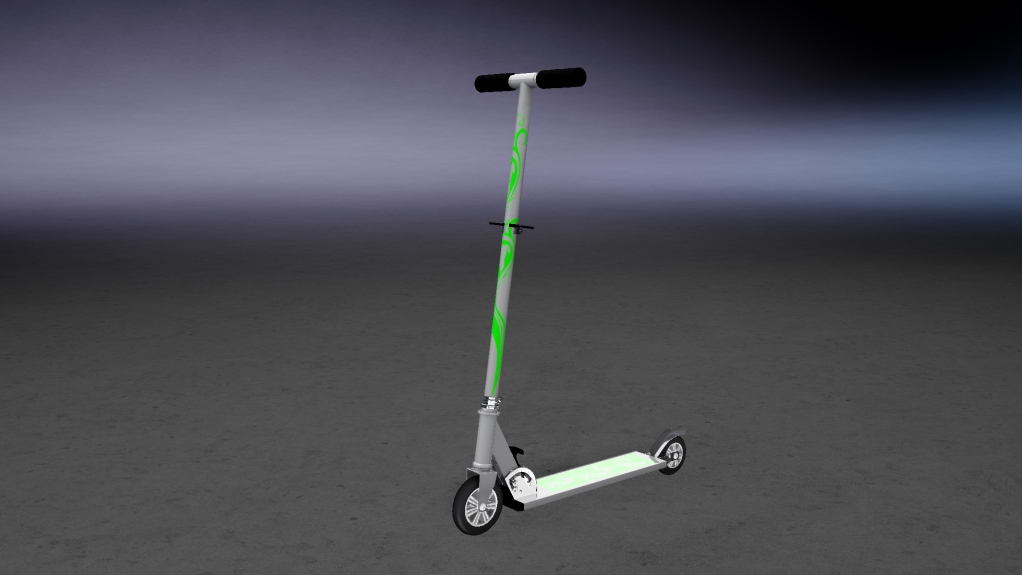 kick scooter, skin green